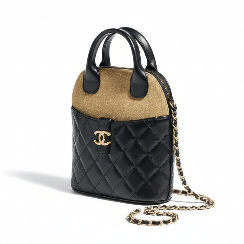 Chanel Clutch with Chain Suede Lambskin Black GHW, New, Certified Authentic