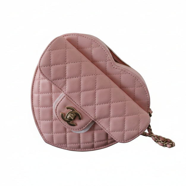 Chanel Heart Bag Light Pink Lambskin GHW, Certified Collector, New