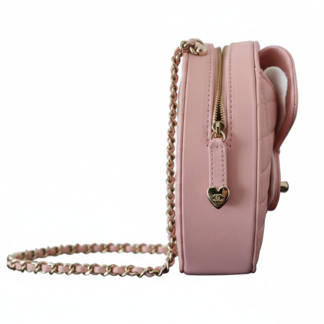 Chanel Heart Bag Light Pink Lambskin GHW, Certified Collector, New