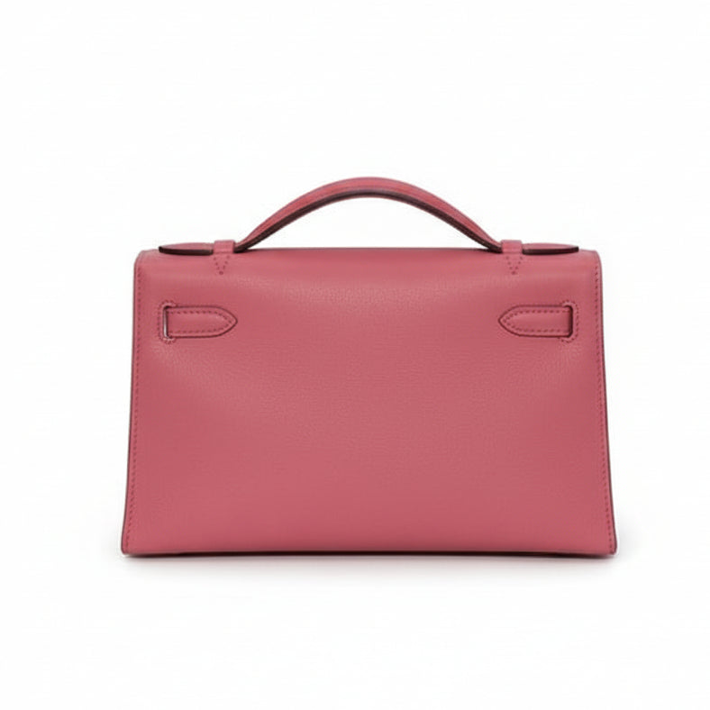 Hermès Kelly Pochette Rose Azalée Swift GHW, 2017 Excellent, Certified Authentic